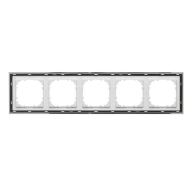 Simon 55 Ramka pięciokrotna 5-krotna DUO Biała podstawa chrom TRD5.163/111 KONTAKT (TRD5.163/111)