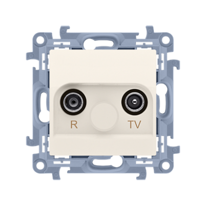 Simon 10 Gniazdo antenowe R-TV zakończeniowe do gniazd przelotowych 10 dB 1x wejście: 5-862 MHz krem CAZ.01/41 KONTAKT (CAZ.01/41)