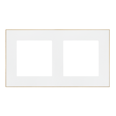 Simon 55 Ramka podwójna 2-krotna DUO Biała podstawa złota TRD2.166/111 KONTAKT (TRD2.166/111)