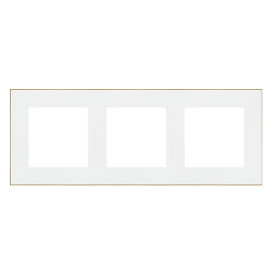Simon 55 Ramka potrójna 3-krotna DUO Biała podstawa złota TRD3.166/111 KONTAKT (TRD3.166/111)