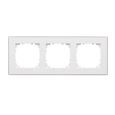 Simon 55 Ramka potrójna 3-krotna DUO Biała podstawa złota TRD3.166/111 KONTAKT (TRD3.166/111)