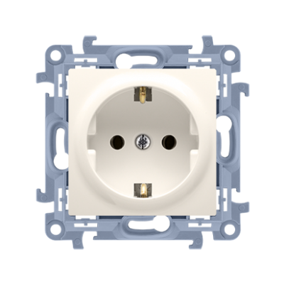 Simon 10 Gniazdo wtyczkowe Schuko pojedyncze 16A 250V zaciski śrubowe krem CGSZ1.01/41 KONTAKT (CGSZ1.01/41)