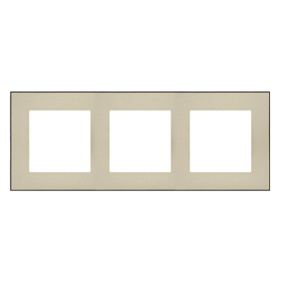 Simon 55 Ramka potrójna 3-krotna DUO Szampański podstawa czarna TRD3.149/144 KONTAKT (TRD3.149/144)