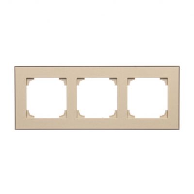 Simon 55 Ramka potrójna 3-krotna DUO Szampański podstawa czarna TRD3.149/144 KONTAKT (TRD3.149/144)