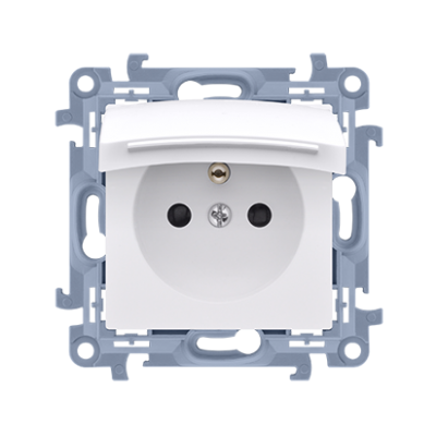 Simon 10 Gniazdo pojedyncze z uszczelką z przesłonami białe 16A 250V IP44 CGZ1BZ.01/11 KONTAKT (CGZ1BZ.01/11)