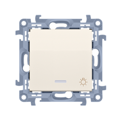 Simon 10 Przycisk "światło" z podświetleniem LED 10A 250V zaciski śrubowe krem CS1L.01/41 KONTAKT (CS1L.01/41)