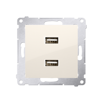 Simon 54 Ładowarka 2 x USB 2.1 A 5V DC 230V kremowy DC2USB.01/41 KONTAKT (DC2USB.01/41)
