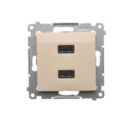 Simon 54 Ładowarka 2 x USB 2.1 A 5V DC 230V kremowy DC2USB.01/41 KONTAKT (DC2USB.01/41)