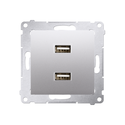 Simon 54 Ładowarka 2 x USB 2.1 A 5V DC 230V srebrny mat DC2USB.01/43 KONTAKT (DC2USB.01/43)