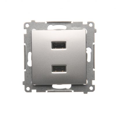 Simon 54 Ładowarka 2 x USB 2.1 A 5V DC 230V srebrny mat DC2USB.01/43 KONTAKT (DC2USB.01/43)