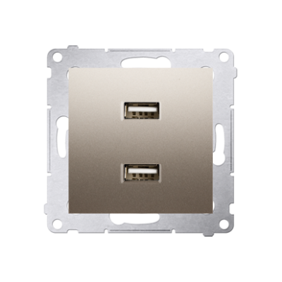 Simon 54 Ładowarka 2 x USB 2.1 A 5V DC 230V złoty mat DC2USB.01/44 KONTAKT (DC2USB.01/44)