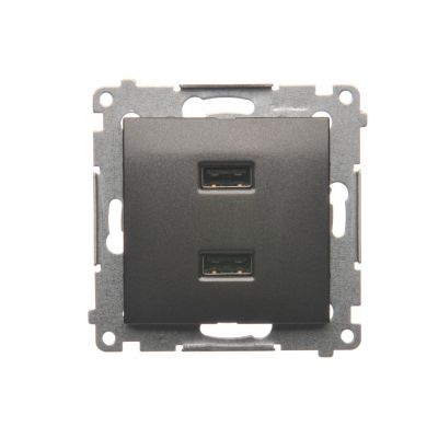 Simon 54 Ładowarka 2 x USB 2.1 A 5V DC 230V antracyt DC2USB.01/48 KONTAKT (DC2USB.01/48)