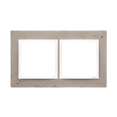 Simon 54 Nature Ramka 2-krotna Nature-Beton AL BETONE IP20/IP44* (*IP44-należy zastosować zestaw uszczelek DUN2) DRN2/91 KONTAKT (DRN2/91)