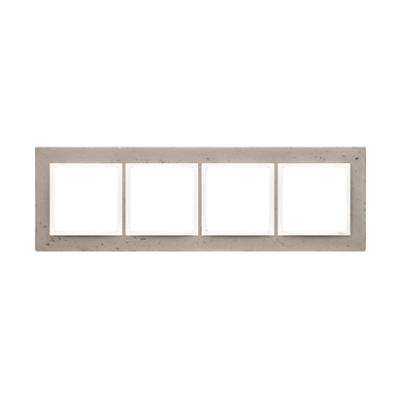 Simon 54 Nature Ramka 4-krotna Nature-Beton AL BETONE IP20/IP44* (*IP44-należy zastosować zestaw uszczelek DUN4) DRN4/91 KONTAKT (DRN4/91)