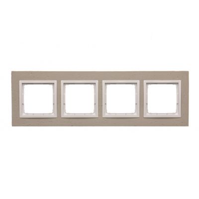 Simon 54 Nature Ramka 4-krotna Nature-Beton AL BETONE IP20/IP44* (*IP44-należy zastosować zestaw uszczelek DUN4) DRN4/91 KONTAKT (DRN4/91)