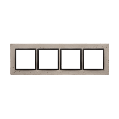 Simon 54 Nature Ramka 4-krotna Nature-Beton FUNDA MENTE IP20/IP44* (*IP44-należy zastosować zestaw uszczelek DUN4) DRN4/93 KONTAKT (DRN4/93)