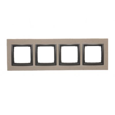 Simon 54 Nature Ramka 4-krotna Nature-Beton FUNDA MENTE IP20/IP44* (*IP44-należy zastosować zestaw uszczelek DUN4) DRN4/93 KONTAKT (DRN4/93)