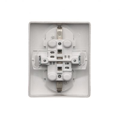 Simon Basic Gniazdo wtyczkowe z uziemieniem Schuko podwójne satynowy BGSZ2/29 KONTAKT (BGSZ2/29)