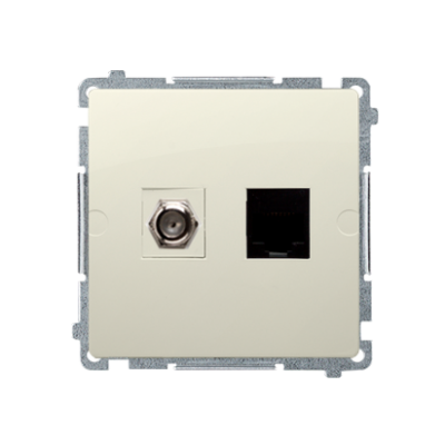 Simon Basic Gniazdo antenowe typu "F" + RJ45 kat.6 beż BMAFRJ45.01/12 KONTAKT (BMAFRJ45.01/12)