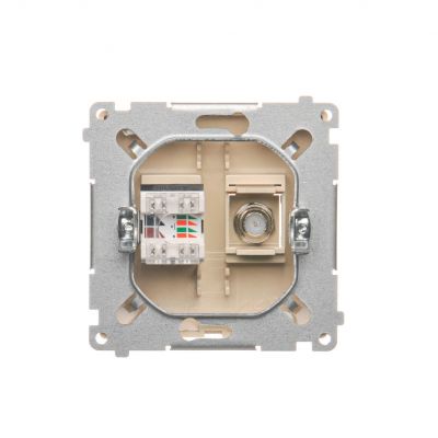 Simon Basic Gniazdo antenowe typu "F" + RJ45 kat.6 beż BMAFRJ45.01/12 KONTAKT (BMAFRJ45.01/12)