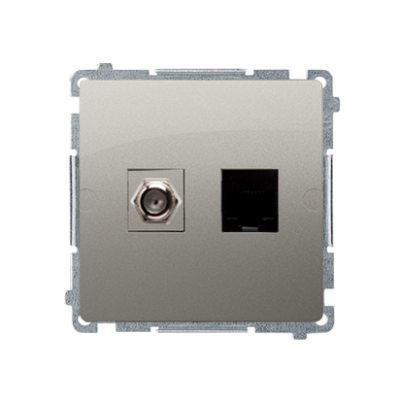 Simon Basic Gniazdo antenowe typu "F" + RJ45 kat.6 satynowy BMAFRJ45.01/29 KONTAKT (BMAFRJ45.01/29)