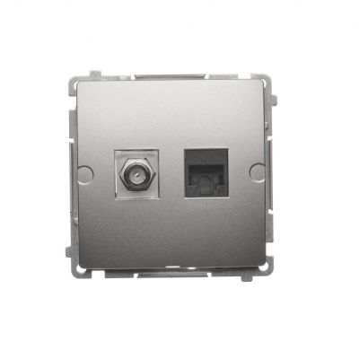 Simon Basic Gniazdo antenowe typu "F" + RJ45 kat.6 satynowy BMAFRJ45.01/29 KONTAKT (BMAFRJ45.01/29)