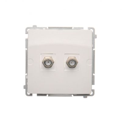 Simon Basic Gniazdo antenowe typu F podwójne biały BMAF2.01/11 KONTAKT (BMAF2.01/11)