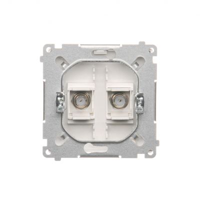 Simon Basic Gniazdo antenowe typu F podwójne biały BMAF2.01/11 KONTAKT (BMAF2.01/11)