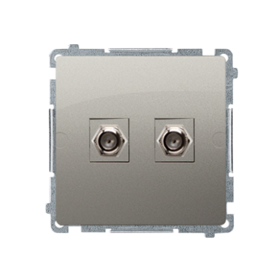 Simon Basic Gniazdo antenowe typu "F" podwójne satynowy BMAF2.01/29 KONTAKT (BMAF2.01/29)