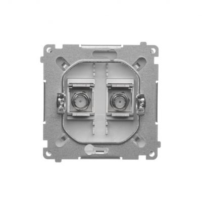 Simon Basic Gniazdo antenowe typu "F" podwójne satynowy BMAF2.01/29 KONTAKT (BMAF2.01/29)