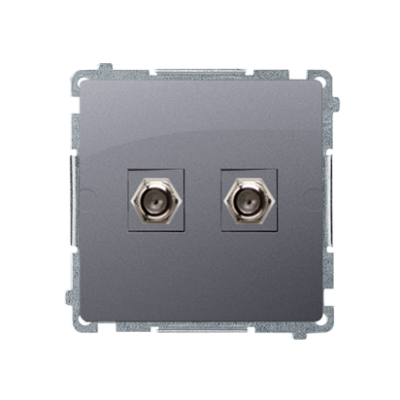 Simon Basic Gniazdo antenowe typu "F" podwójne stal inox BMAF2.01/21 KONTAKT (BMAF2.01/21)