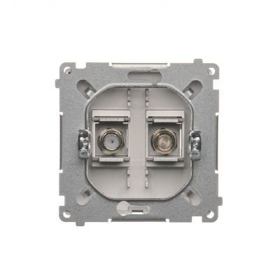 Simon Basic Gniazdo antenowe typu "F" podwójne stal inox BMAF2.01/21 KONTAKT (BMAF2.01/21)