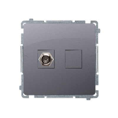Simon Basic Gniazdo antenowe typu "F" pojedyncze  stal inox BMAF1.01/21 KONTAKT (BMAF1.01/21)