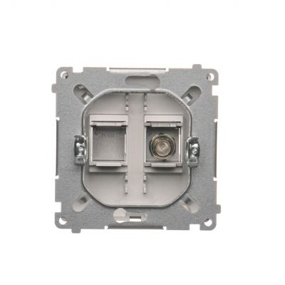 Simon Basic Gniazdo antenowe typu "F" pojedyncze  stal inox BMAF1.01/21 KONTAKT (BMAF1.01/21)