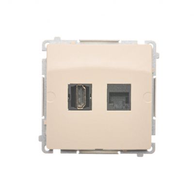 Simon Basic Gniazdo HDMI + RJ45 kat.6. beż BMGHRJ45.01/12 KONTAKT (BMGHRJ45.01/12)