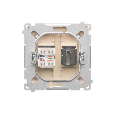 Simon Basic Gniazdo HDMI + RJ45 kat.6. beż BMGHRJ45.01/12 KONTAKT (BMGHRJ45.01/12)
