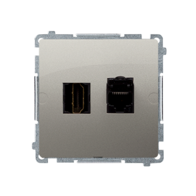 Simon Basic Gniazdo HDMI + RJ45 kat.6. satynowy BMGHRJ45.01/29 KONTAKT (BMGHRJ45.01/29)