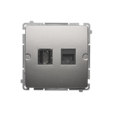 Simon Basic Gniazdo HDMI + RJ45 kat.6. satynowy BMGHRJ45.01/29 KONTAKT (BMGHRJ45.01/29)
