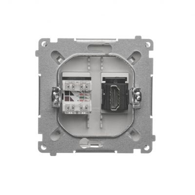Simon Basic Gniazdo HDMI + RJ45 kat.6. satynowy BMGHRJ45.01/29 KONTAKT (BMGHRJ45.01/29)
