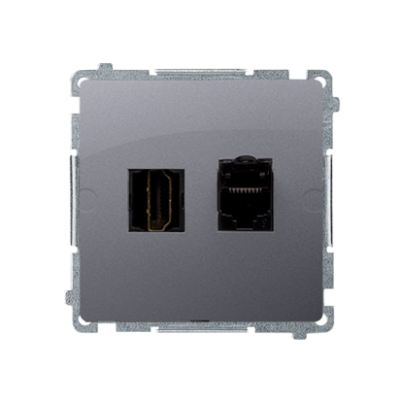 Simon Basic Gniazdo HDMI + RJ45 kat.6. stal inox BMGHRJ45.01/21 KONTAKT (BMGHRJ45.01/21)