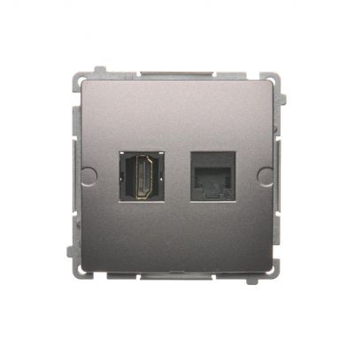 Simon Basic Gniazdo HDMI + RJ45 kat.6. stal inox BMGHRJ45.01/21 KONTAKT (BMGHRJ45.01/21)