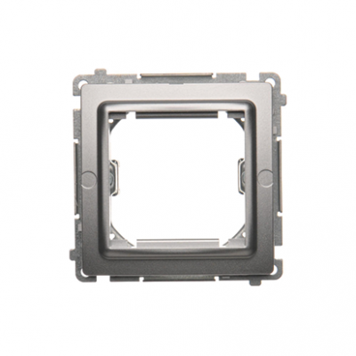 Simon Basic Adapter (przejściówka) na osprzęt standardu 45 × 45 mm. Montaż do puszki na łapki i wkręty srebrny mat BMA45M/43 KONTAKT (BMA45M/43)