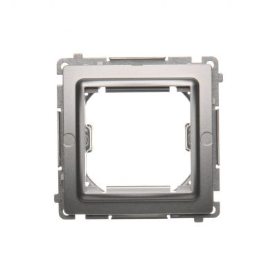 Simon Basic Adapter (przejściówka) na osprzęt standardu 45 × 45 mm. Montaż do puszki na łapki i wkręty srebrny mat BMA45M/43 KONTAKT (BMA45M/43)