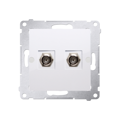 Simon 54 Gniazdo antenowe typu F podwójne. Do instalacji indywidualnych biały DASF2.01/11 KONTAKT (DASF2.01/11)