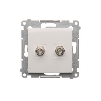 Simon 54 Gniazdo antenowe typu F podwójne. Do instalacji indywidualnych biały DASF2.01/11 KONTAKT (DASF2.01/11)