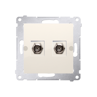 Simon 54 Gniazdo antenowe typu "F" podwójne . Do instalacji indywidualnych kremowy DASF2.01/41 KONTAKT (DASF2.01/41)