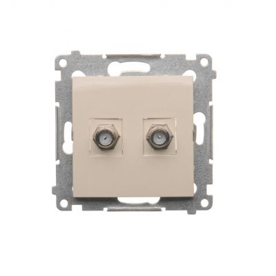 Simon 54 Gniazdo antenowe typu "F" podwójne . Do instalacji indywidualnych kremowy DASF2.01/41 KONTAKT (DASF2.01/41)