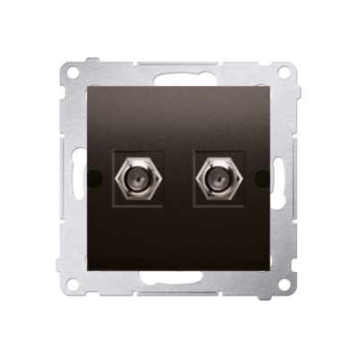 Simon 54 Gniazdo antenowe typu "F" podwójne . Do instalacji indywidualnych brąz mat DASF2.01/46 KONTAKT (DASF2.01/46)