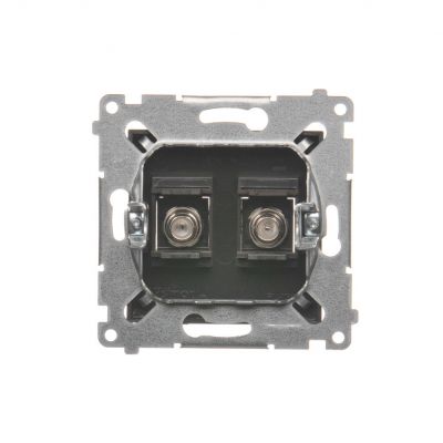 Simon 54 Gniazdo antenowe typu "F" podwójne . Do instalacji indywidualnych brąz mat DASF2.01/46 KONTAKT (DASF2.01/46)