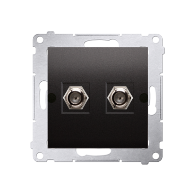 Simon 54 Gniazdo antenowe typu F podwójne antracyt DASF2.01/48 KONTAKT (DASF2.01/48)